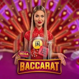 Mega Baccarat slot icon by Pragmatic Play, available at BetOnRed Casino